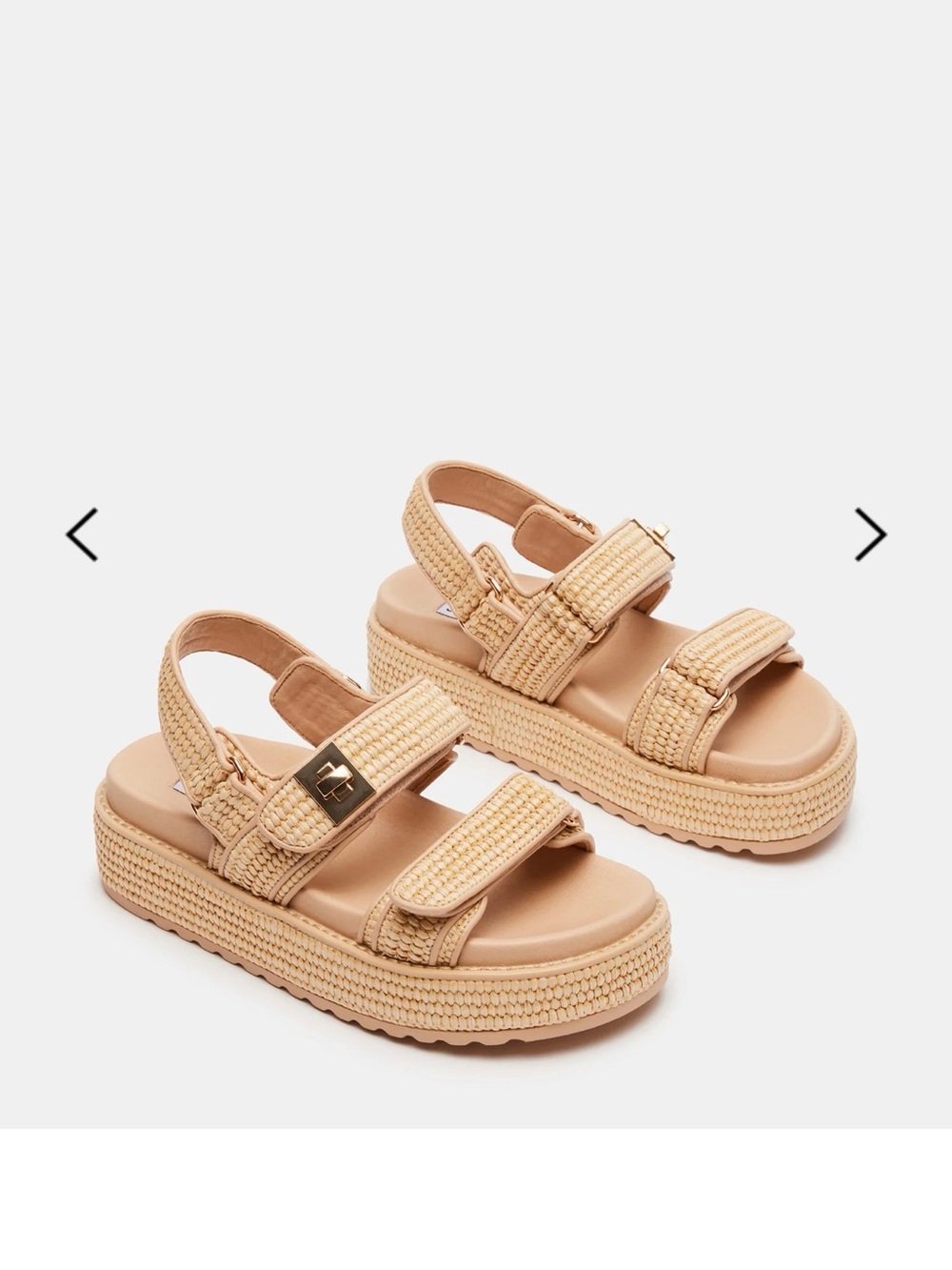 Steve Madden Bigmona Natural Raffia Platform Sandals